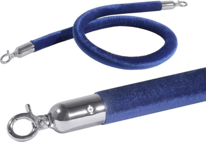 Contacto Demarcation rope, blue, 150 cm with chrome-plated fittings (1.50 m)