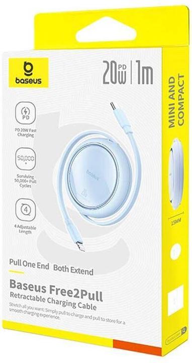 Immagine prodotto Baseus Cavo retrattile Free2Pull USB-C / Lightning 20W 1m - blu (1 m)