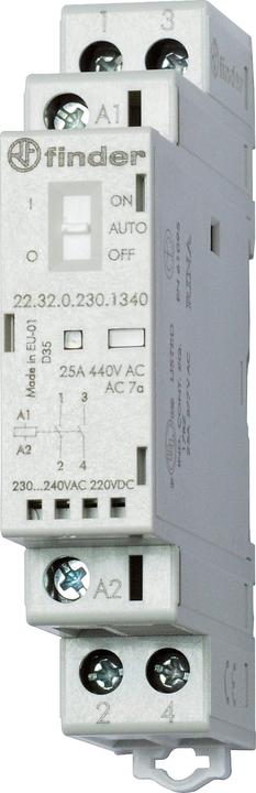 Actual product image Finder Installation contactor 230VAC/DC,1S+1Ö,LED 22.32.0.230.4540