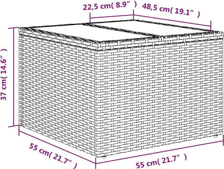 Produktbild VidaXL Gartenmöbel Sofa Garnitur Lounge Sitzgruppe 7-tlg. Braun Poly Rattan