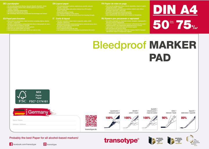 Produktbild Copic Markerblock DIN A4, 70 g-qm, 50 Blatt inkl. Farbkarte und Storyboard-Vorlage, chlorfrei gebleicht (A4, Kein Einband)