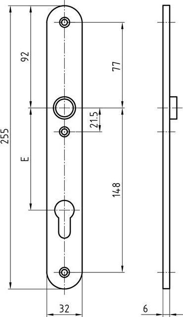 Actual product image Glutz Door label 5360 matt brushed stainless steel 32x255x6mm (Door plate set)