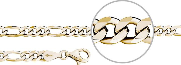 Produktbild Der Kettenmacher Figarokette Gold Diamantiert (Sterling Silber 925, 50 cm)