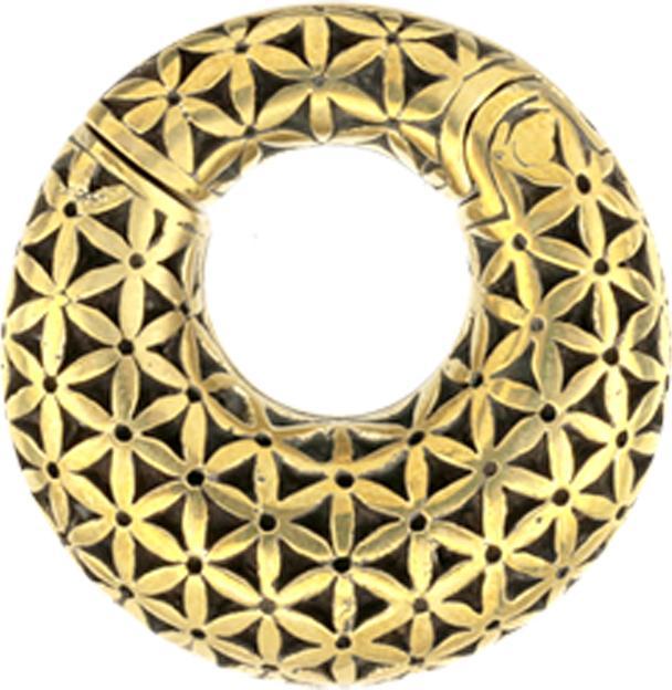 Star Piercing Ohrgewicht Segmentring klappbar Blumen (Messing)