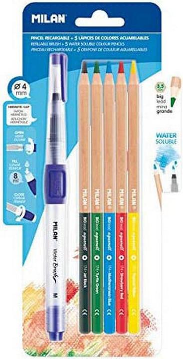 Produktbild Wasserpinsel + 5 Aquarellstifte (Bunt, 1 x)