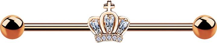 Produktbild Star Piercing Barbell rosegold mit Krone (Chirurgenstahl 316L, Messing)