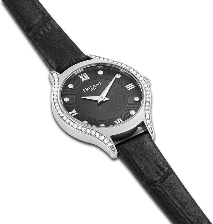 Actual product image Trilani Ladies Quartz Watch Genuine Leather Black - 30494 (Analogue wristwatch, 26 mm)