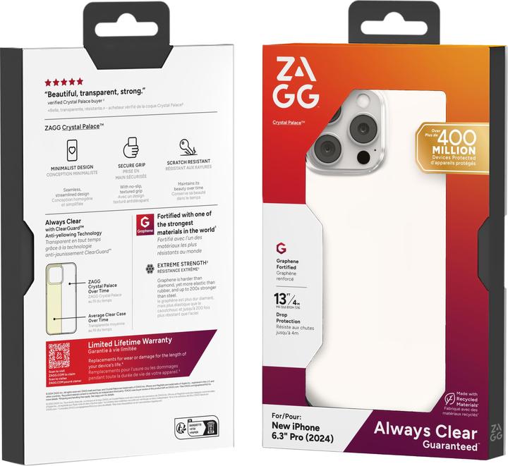 Actual product image Zagg Cases Crystal Palace Apple iPhone 16 Pro Clear (Apple iPhone 16 Pro)