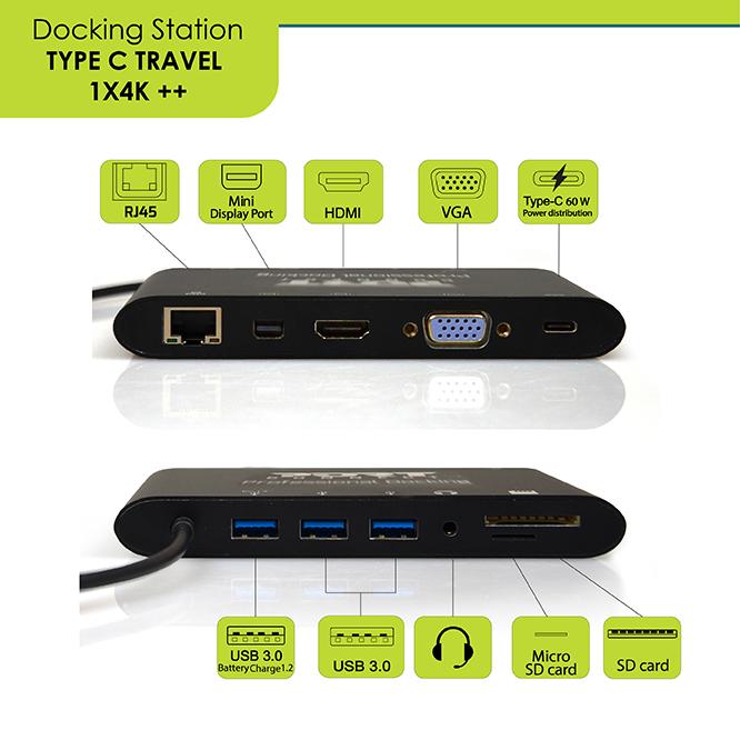 Produktbild Port Designs Docking Station Travel (USB-C, 6 Ports)