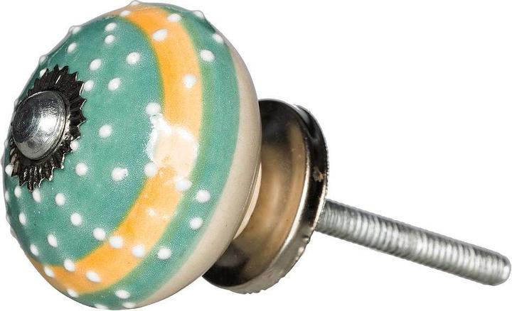Image du produit Tranquillo Poignée de meuble faite main, Ø 4 cm, turquoise/argenté