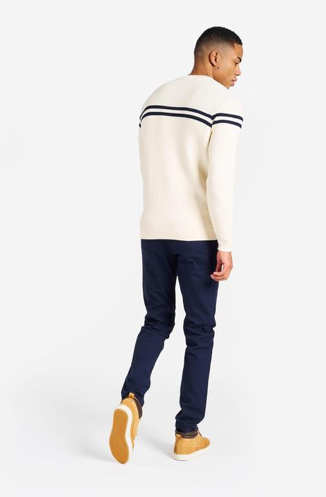 Image du produit Tribord Pull-over voile tricoté homme 100 beige/bleu foncé rayé (S)