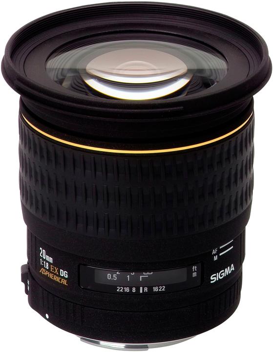 Sigma 20 mm, f/1.8 EX DG, Canon (Canon EF, Full-frame)