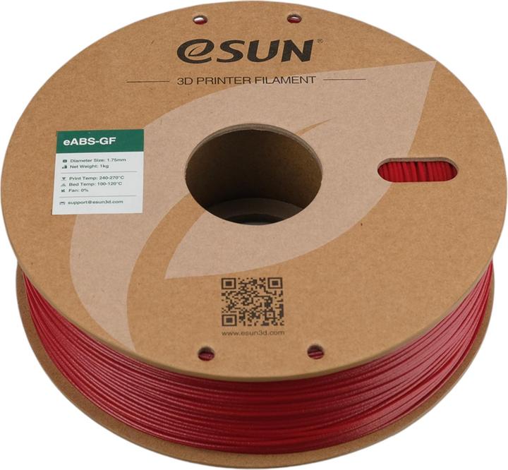 Productafbeelding eSUN eABS-GF Glasvezel brandweer rood filament 1,75mm 1Kg (ABS, 1.75 mm, 1000 g, Rood)