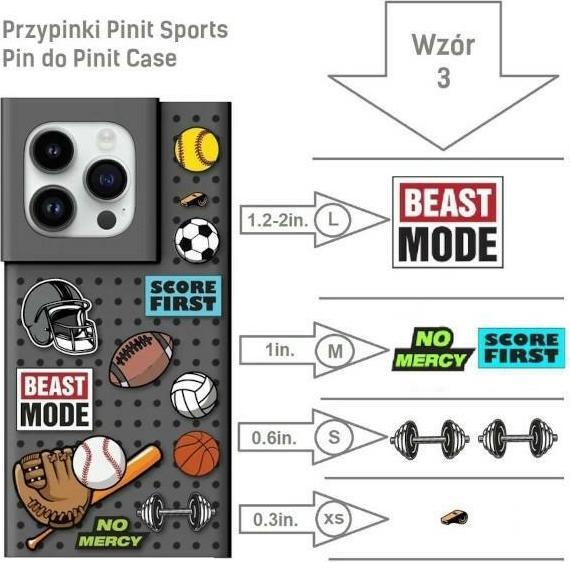 Produktbild Pinifit Zestaw Etui Pinit Dynamic + Sports Pin iPhone 14 6.1" czarny/black wzór 3 (Apple iPhone 13, Apple iPhone 15, Apple iPhone 14)