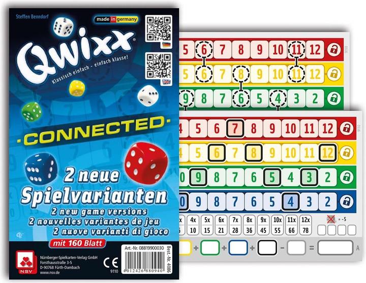 Actual product image Qwixx Connected additional blocks sheet (German)
