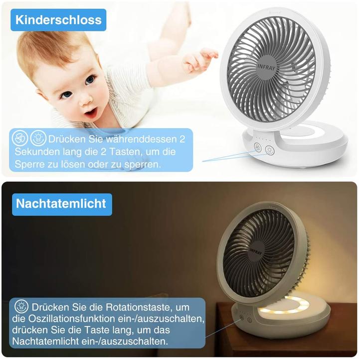 Produktbild Infray USB Tischventilator mit Lampe