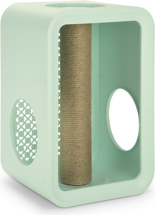 Beeztees Cat Cube Scratch (49 cm, Mint green, Brown)