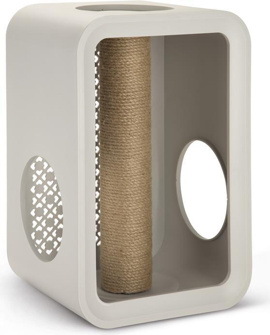 Beeztees Cat Cube Scratch (49 cm, White, Brown)