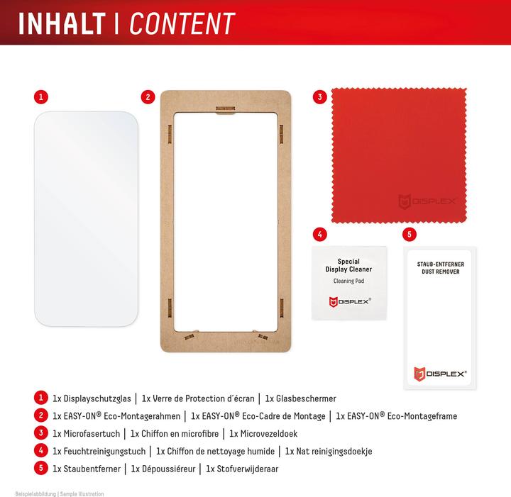 Actual product image Displex Real Glass, 2D Panzerglas (1 Piece, Apple iPhone 16 Pro)