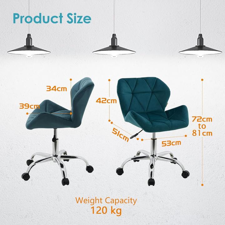 Image du produit Hnnhome Chaise de bureau Eris, bleu-vert
