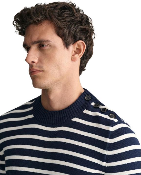Produktbild GANT pullover mit rundhalsausschnitt glänzend gestreift breton (XL)