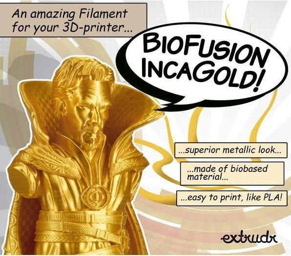 Actual product image Extrudr BioFusion - Inca Gold - 2.85mm (bioTEC, 2.85 mm, Gold)