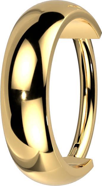 Actual product image Star Piercing Micro segment ring hinged gold plated wide rounded (without brass, Titanium G23)