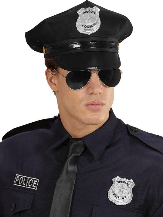 Actual product image Magni Widmann 95719 - Disguise set policeman, hat, glasses and badge, theme party, carnival