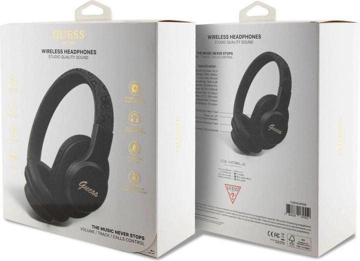 Actual product image Guess PU Leather 4G Tone on Tone Script Logo Earphones - black (32 h, Wireless)