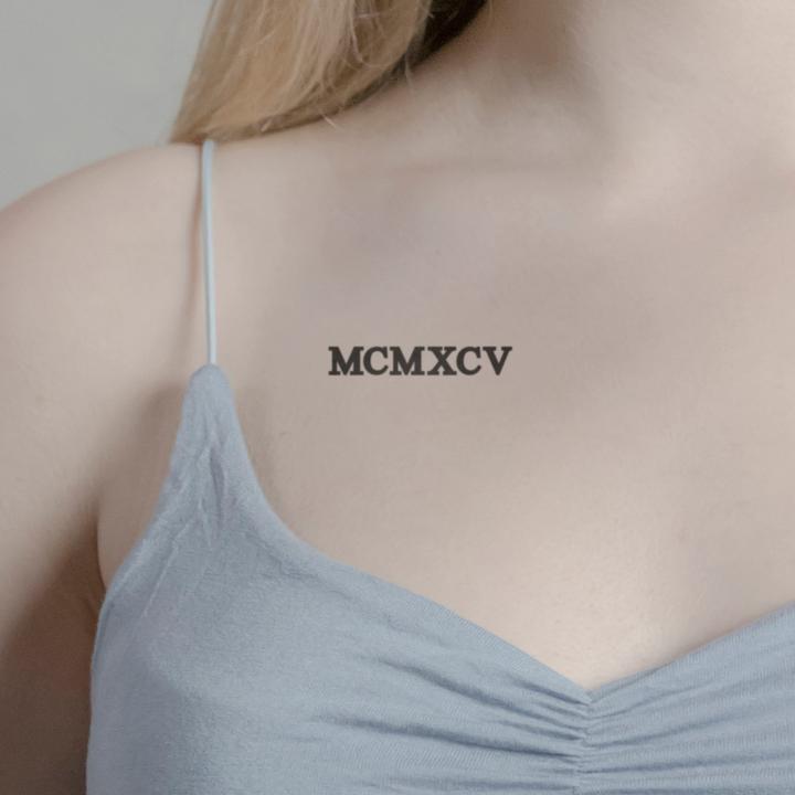 Produktbild minink Temporäres Tattoo – Römische Zahl MCMXCV (1995)