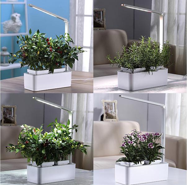 Actual product image Carlo Milano Intelligent plant growing system for two plants with LED light (26 cm)