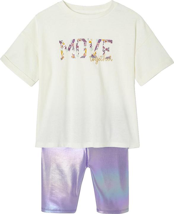 Vertbaudet Mädchen Sport-Set: T-Shirt & Radlerhose mit Glanzeffekt