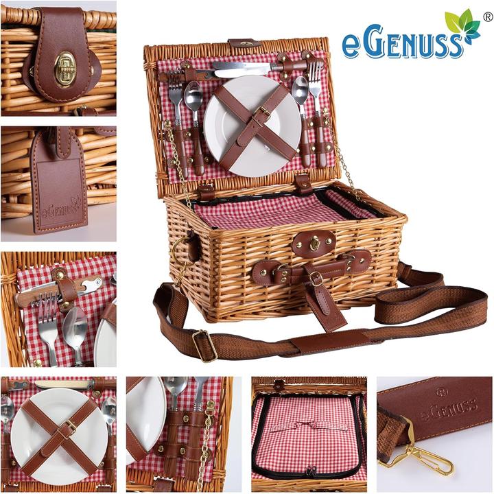 Produktbild EGenuss Picknickkorb-Set für 2 Personen mit Kühlfach