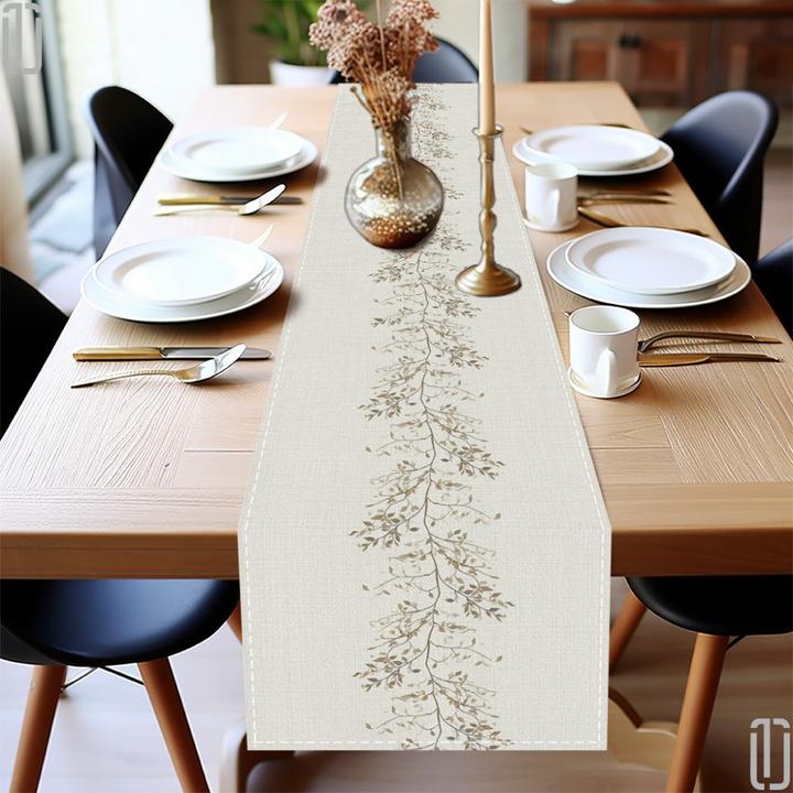 Produktbild Alopini 1 Tischläufer mit Frühlingsblumenmuster – 100 % Polyester, maschinengefertigt, vielseitig für den