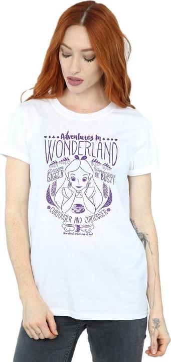 Actual product image Disney Womens/Ladies Alice In Wonderland Adventures In Wonderland Cotton Boyfriend T-Shirt (XXL)