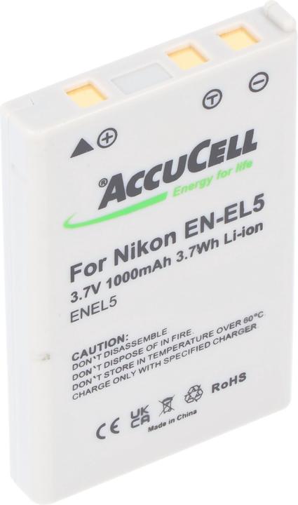 Produktbild AccuCell Akku passend für Nikon EN-EL5, Duracell CP1 (Akku)