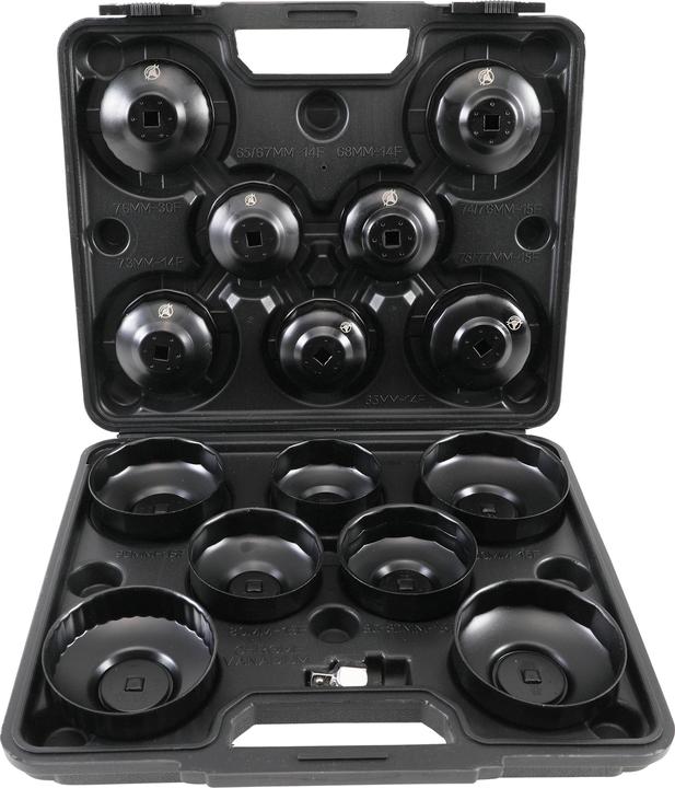 BGS Oil Filter Cap Wrench Set 10 mm (3/8") Drive 14 pcs.