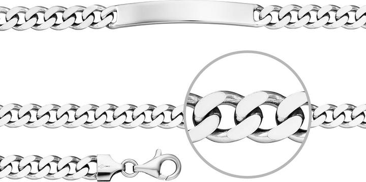 Produktbild Der Kettenmacher Panzer Gravurarmband Silber Diamantiert 6,6 mm 23 cm (23 cm, Silber)