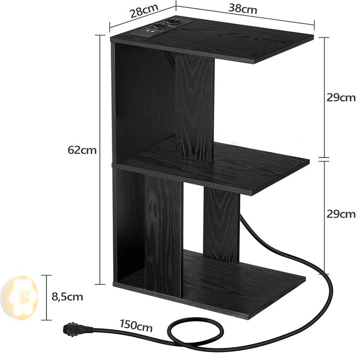 Image du produit Mahancris C-förmiger Couchtisch mit Ladestation