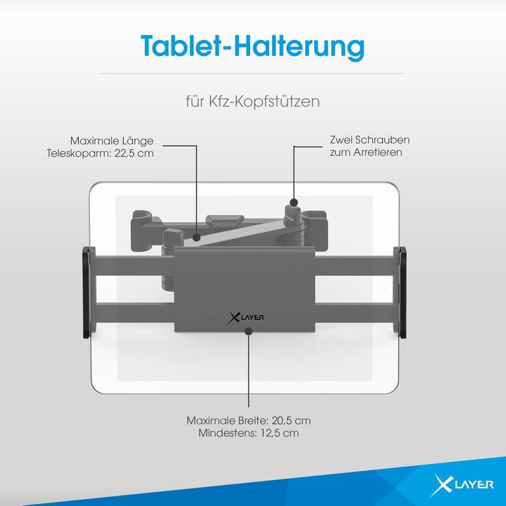 Immagine prodotto Xlayer Supporto per tablet per poggiatesta auto nero