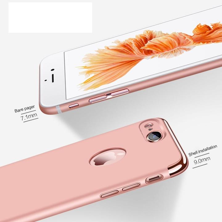 Produktbild König Design Handy Hülle Schutz Case für Apple iPhone 6 / 6s Bumper 3 in 1 Cover Chrom Silber (Apple iPhone 6)