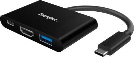 Energizer Adattatore Ultimate USB-C a USB-A 3.0 + HDMI + Hub USB-C nero (USB-C, 3 Porti)