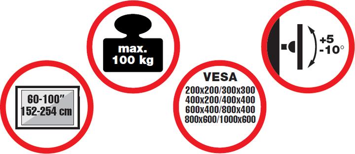 Actual product image Reflecta 100VC-Shelf - Setup for TV - Aluminum - Black, Silver - Screen Size (100", 100 kg)
