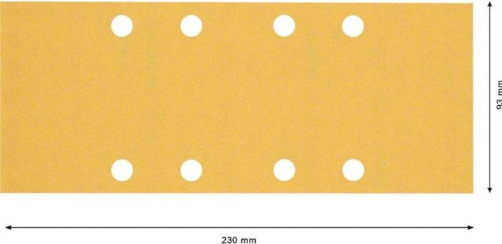 Produktbild Bosch Professional Zubehör EXPERT C470 Schleifpapier mit 8 Löchern für Schwingschleifer, 93 x 230 mm, G 120, 10-tlg. (120)