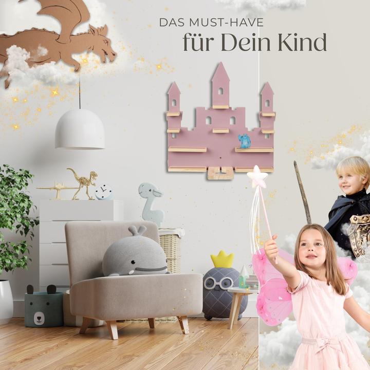 Immagine prodotto tectake Mensola a muro MyLittleStory Princess Castle per fino a 22 Tonies