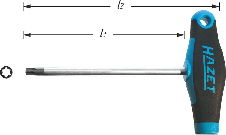 Actual product image HAZET Screwdriver ∙ with T-handle 828-T8 ∙ Inside TORX profile ∙ T8 (Torx (TX))