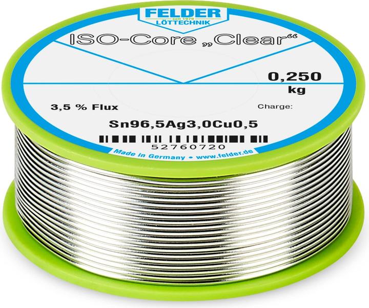Actual product image Felder Lottechnik Clear SAC305, 0.25 kg, 1 mm (Soldering Coil Kit)