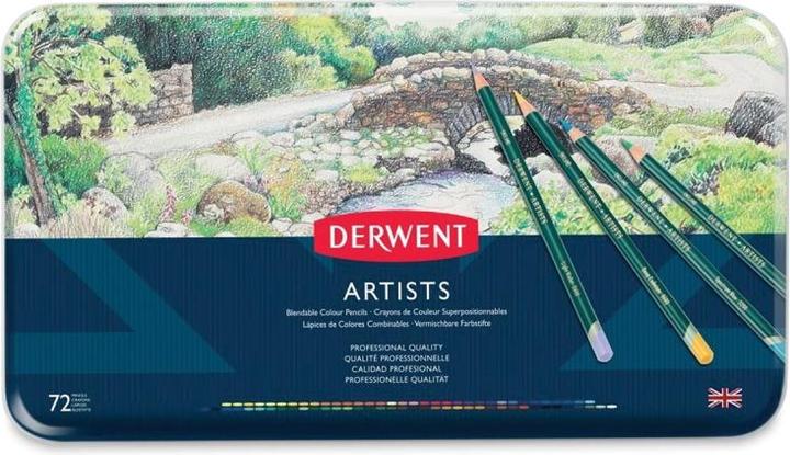 Actual product image Derwent Pencil Artists med 72 pcs. ass. farver i metalaeske (72 x)