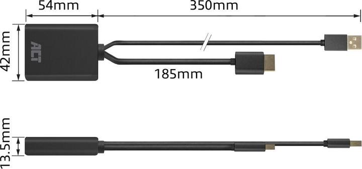 Image du produit HDMI to DisplayPort adapter, 4K@60Hz (HDMI, 24 cm)