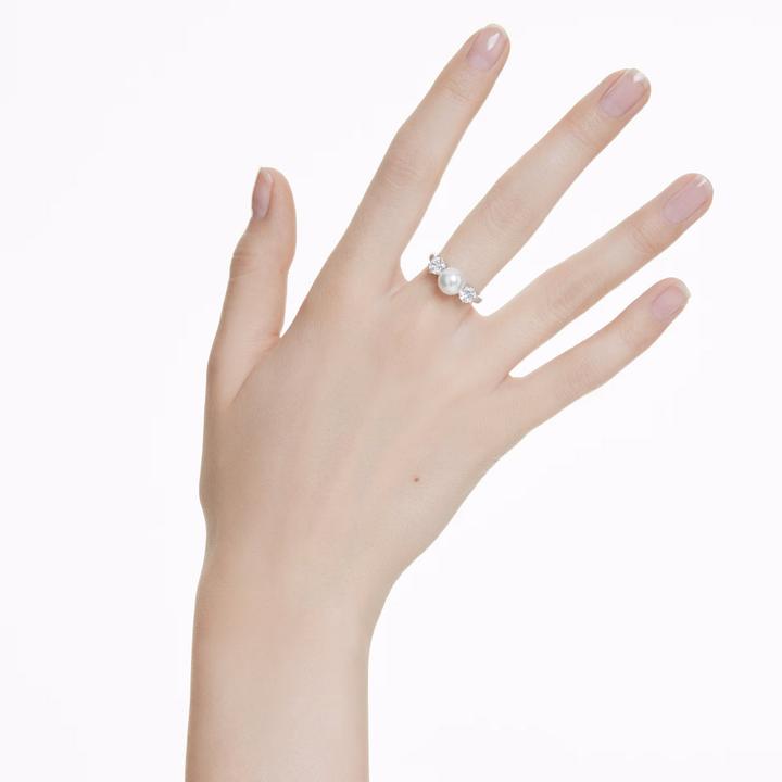 Produktbild Swarovski Matrix Ring Kristallperle Rundschliff Weiss (55)